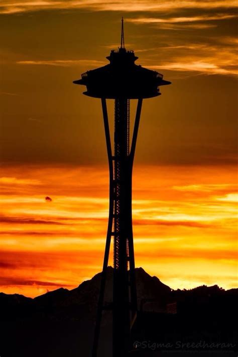 Space Needle During Sunset Space Needle Photos 2016 Cool Photos