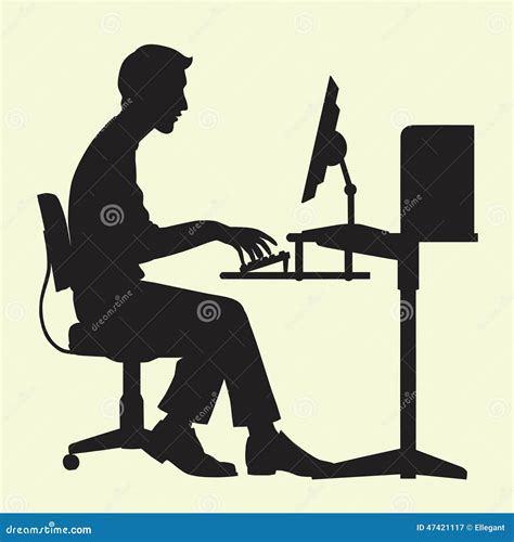 Homem no computador ilustração do vetor Ilustração de sobrecarga