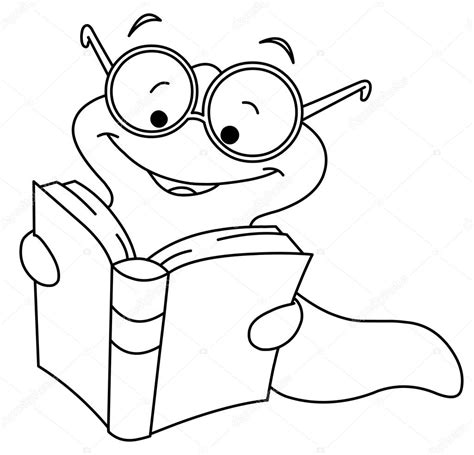 Outlined book worm — Stock Vector © yayayoyo #11830167 Black and white wise owl teacher cartoon character with glasses and graduate cap.