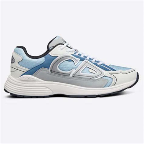 Dior Unisex Cd Shoes B30 Low Top Sneaker Light Blue Mesh Gray Blue