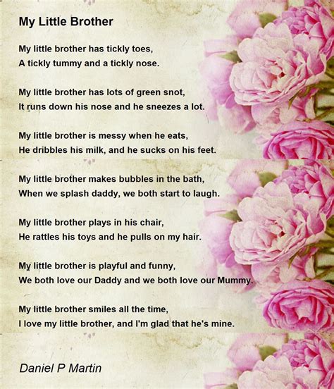 My Little Brother My Little Brother Poem By Daniel P Martin
