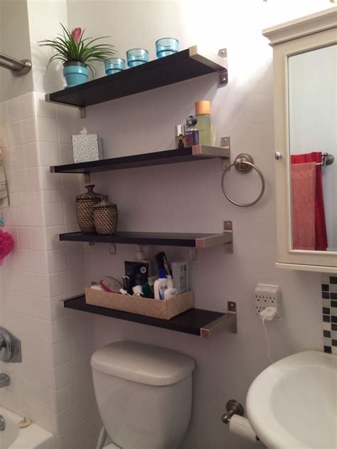 Double, triple, or quadruple your bathroom storage space with stylish diy bathroom shelves. Small bathroom solutions - Ikea shelves | Bathroom ...