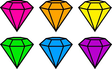 Colorful Neon Gemstones Free Clip Art