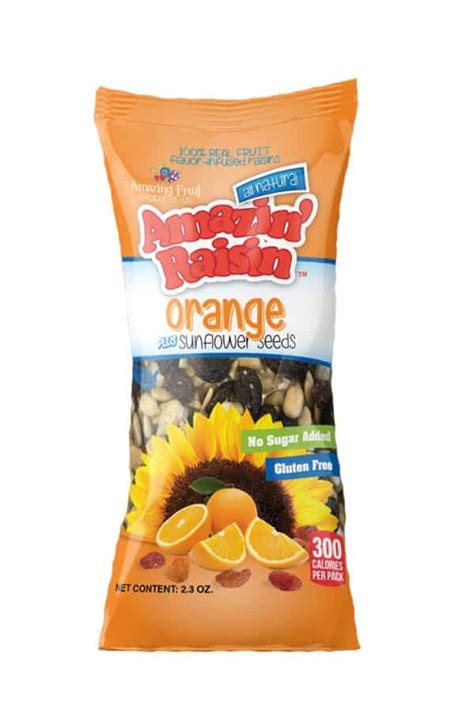 Orange Flavor Infused Raisins Sunflower Seeds 24pk Amazing Fruit