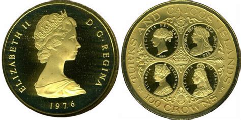 100 crowns Elizabeth II Queen Victoria Îles Turques et Caïques