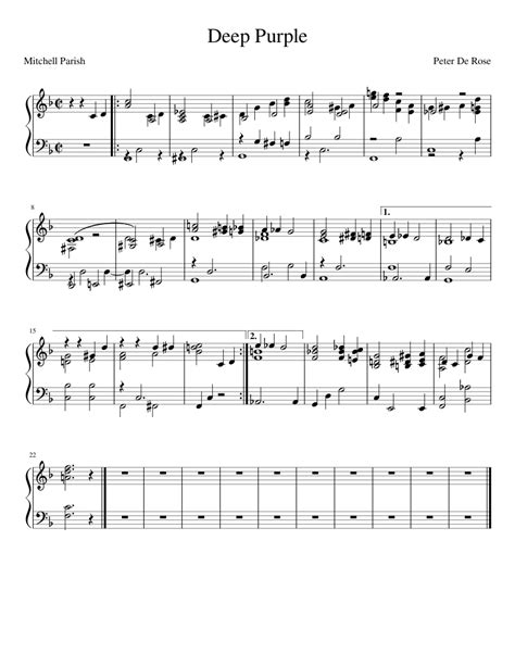 deep purple final sheet music for piano solo