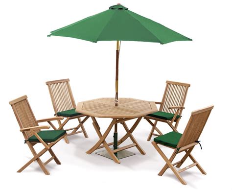 In times past, folding garden table and chairs were not so popular because many people didn't know more about their advantages. Suffolk Octagonal Folding Garden Table and Chairs Set