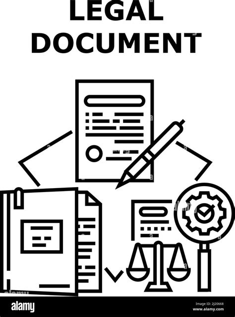 Legal Document Vector Concept Black Illustration Stock Vector Image