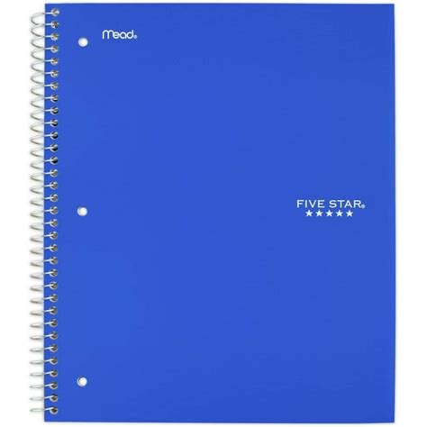 Five Star Spiral Notebook 1 Subject Graph Ruled Paper Blue 100 Sheets
