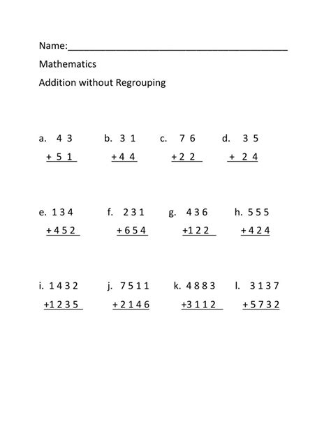 30 Addition With And Without Regrouping Worksheets Coo Worksheets