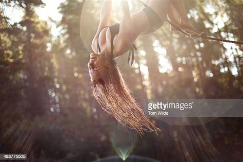 Girls Hanging Upside Down Stock Fotos Und Bilder Getty Images