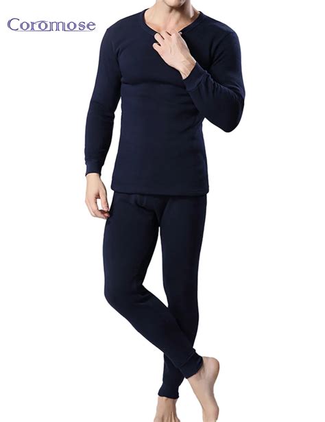 coromose 2017 winter mens warm thermal underwear male long johns sexy black thermal underwear