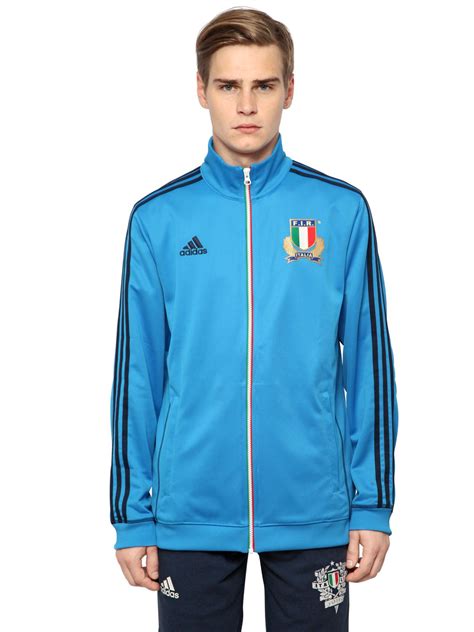 Lyst Adidas Originals Italy Rugby Team Zip Up Track Jacket In Blue