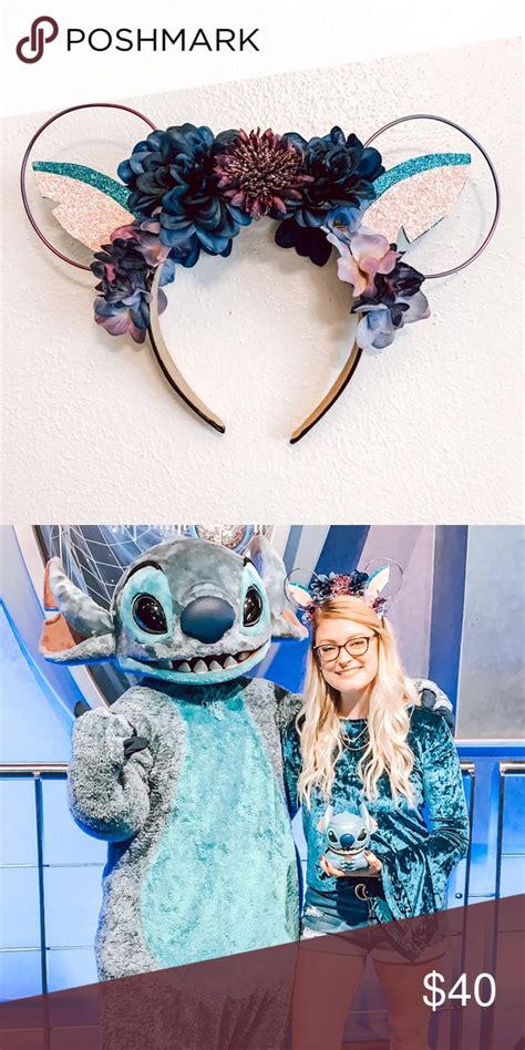 These lilo mickey ears are the perfect disney diy craft for lilo and stitch fans. Stitch Wire and Floral Disney Ears 💙 | Diy disney ears, Disney ears, Diy mickey ears