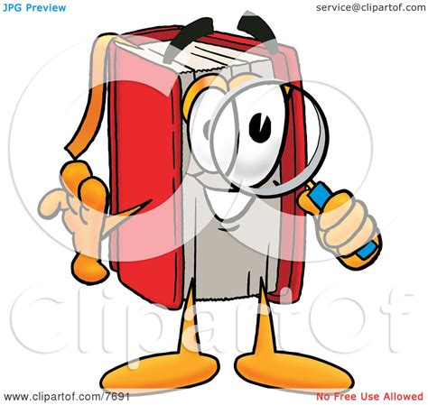 Clipart Picture Of A Red Book Mascot Cartoon Character