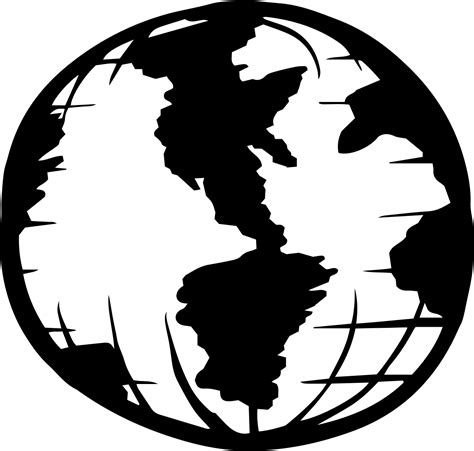 Globe World Earth Black White Png Picpng Images