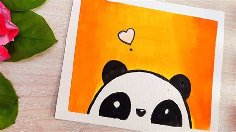 Easy Canvas Panda Painting Cute Aesthetic Panda Painting Acrylic