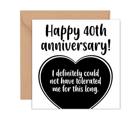 Funny 40th Anniversary Card Funny 40 Year Anniversary Card Etsy