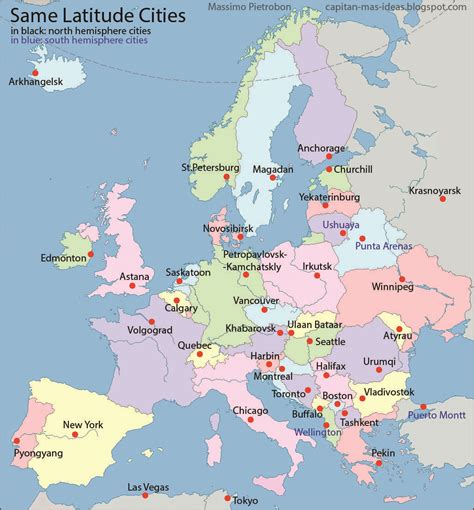 European Capitals Replaced With The Names Of Cities At The Same