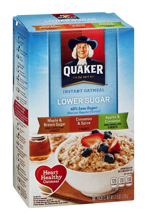 Quaker Instant Oatmeal Lower Sugar Maple And Brown Sugar