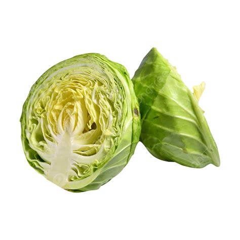 Half Round Green Fresh Cabbage Cabbage Vegetables Choy Sum Png
