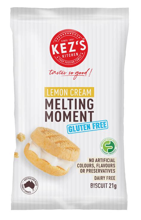 Kez’s Kitchen Gluten Free Lemon Cream Melting Moments Single Serve 21g