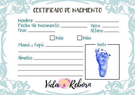 Descarga Tu Certificado De Nacimiento Para Beb Reborn Gratis