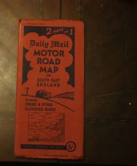 Daily Mail Motor Road Map Of South East England And London 2 Maps In 1 7