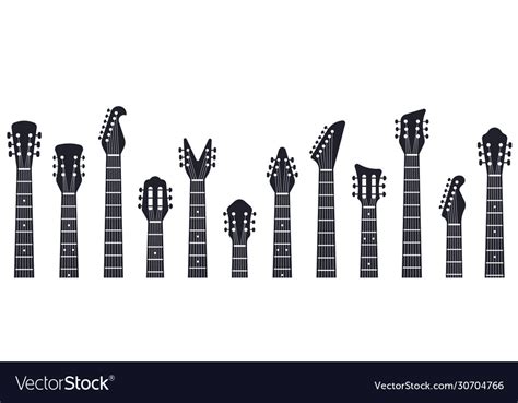 Guitars Headstock Rock Music Guitar Necks Vector Image