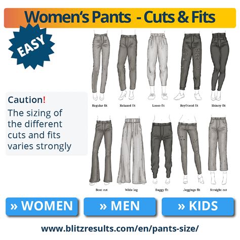Pants Size Conversion Charts Sizing Guides For Men And Women 2023