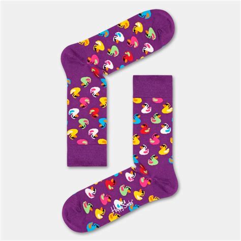 Happy Socks Rubber Duck Unisex Κάλτσες Μωβ Rdu01 5500