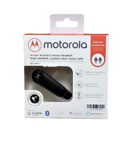 New Motorola Boom 3 In Ear Wireless Mono Noise Cancelling Bluetooth