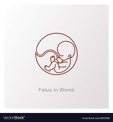 Baby In Womb Fetus Symbol Round Logo Royalty Free Vector