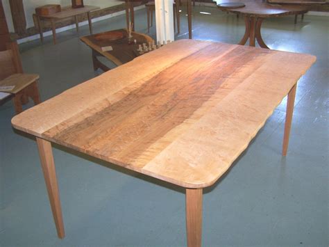 Hand Crafted “live Edge” Birdseye Maple Dining Table By Rockledge Farm