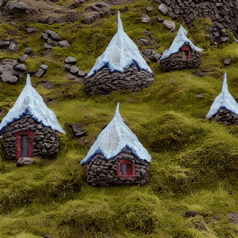Hyper Realistic Icelandic Elf Houses · Creative Fabrica