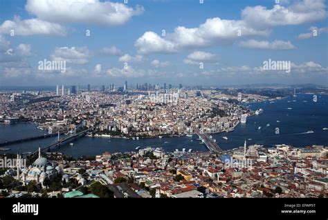 Aerial View Of Golden Horn And Bosporus Istanbul Turkey Stock Photo Alamy