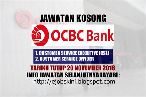 Chepa fasa 2, 16100 kota bharu telefon : Jawatan Kosong OCBC Bank (Malaysia) Bhd - 20 November 2016