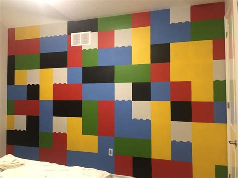Painted Lego Wall Lego Wall Diy Wall Painting Lego Room