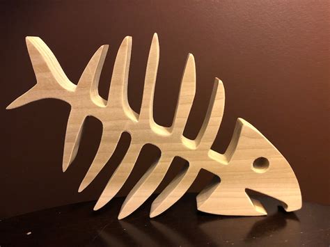 Wood Fish Skeleton Scroll Saw Pattern Etsy
