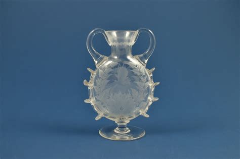 Late 19th Century English Glass Vase With Incised Decoration The Old