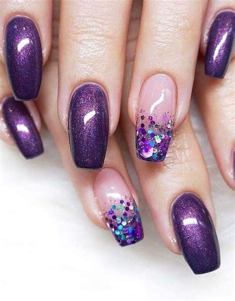 Get This Beautiful Purple Nail Manicure At Home Purple Nail Art Designs