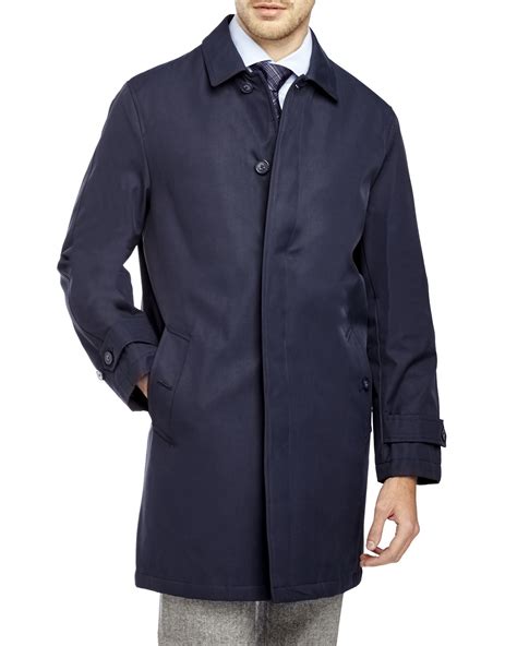 Lyst Tommy Hilfiger Navy Leone Trench Coat In Blue For Men