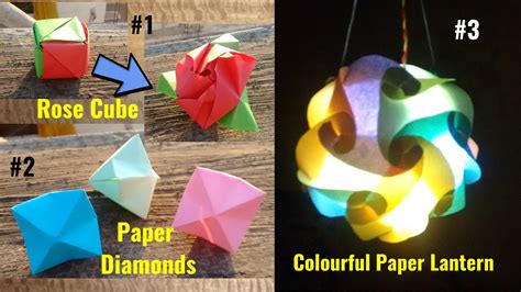 Best Of Origami 1 Magic Rose Cube Colorful Lantern Paper Diamond