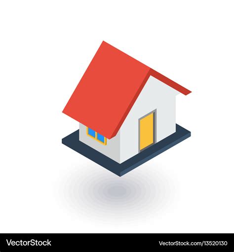 House Isometric Flat Icon 3d Royalty Free Vector Image