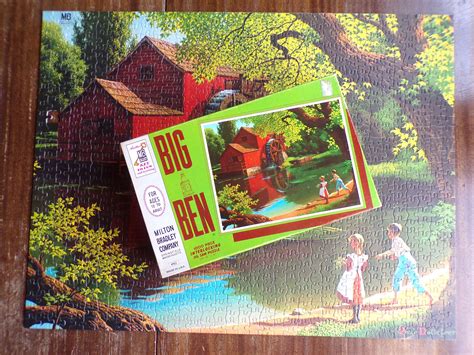 Milton Bradley Big Ben Puzzle Old Mill Stream By Paul Etsy Big Ben