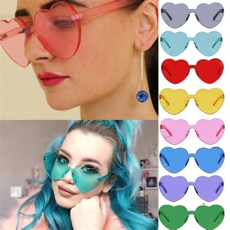 buy uvlaik love heart shaped rimless sunglasses for women 2018 brand designer