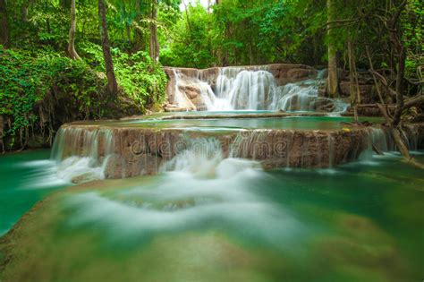 Thailand Waterfall In Kanjanaburi Stock Photo Image Of Pattern
