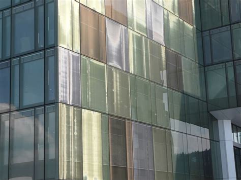 glass facade with laminated glass with sefar architecture vision fabric pr 140 70 printed in