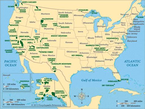 United States National Park Map Geography National Parks Usa Us