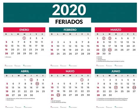 Calendario De Feriados Nacionales 2020 Semanario Extra